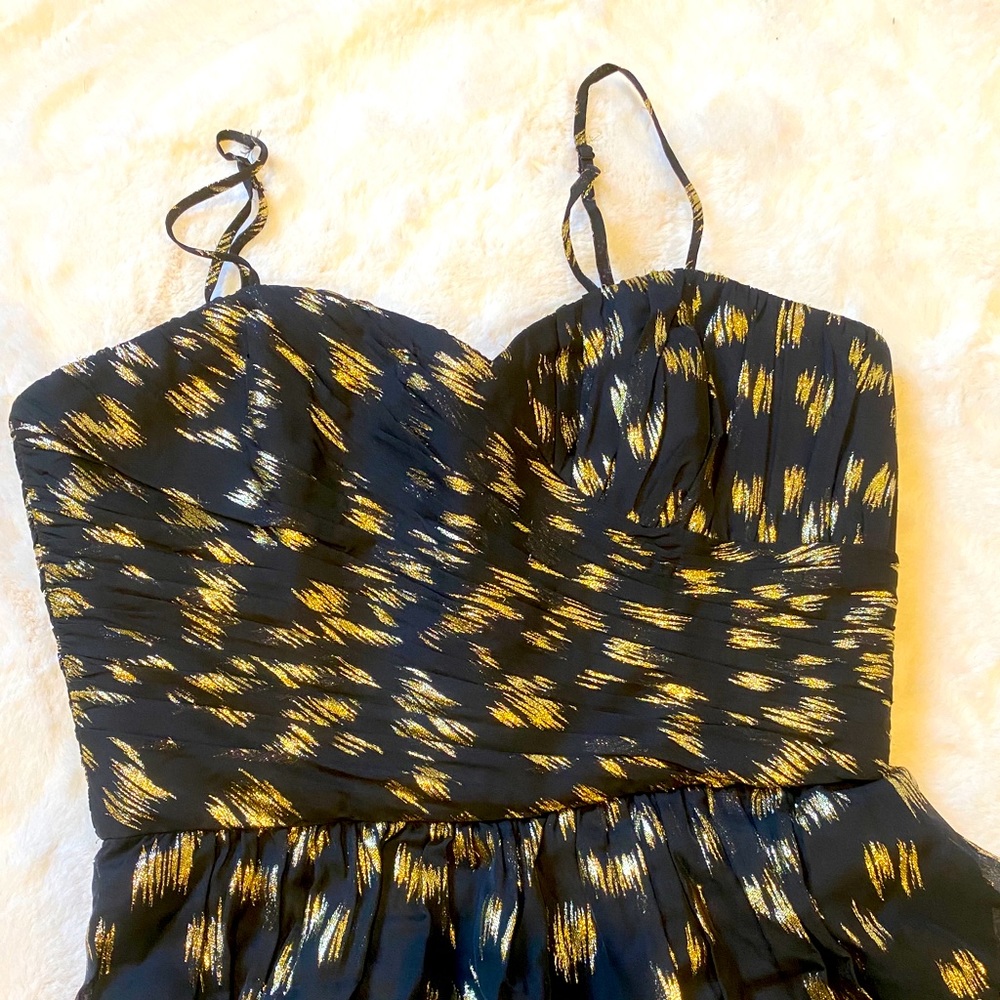 Manoukian Black and Gold hi-low Dress size 6
